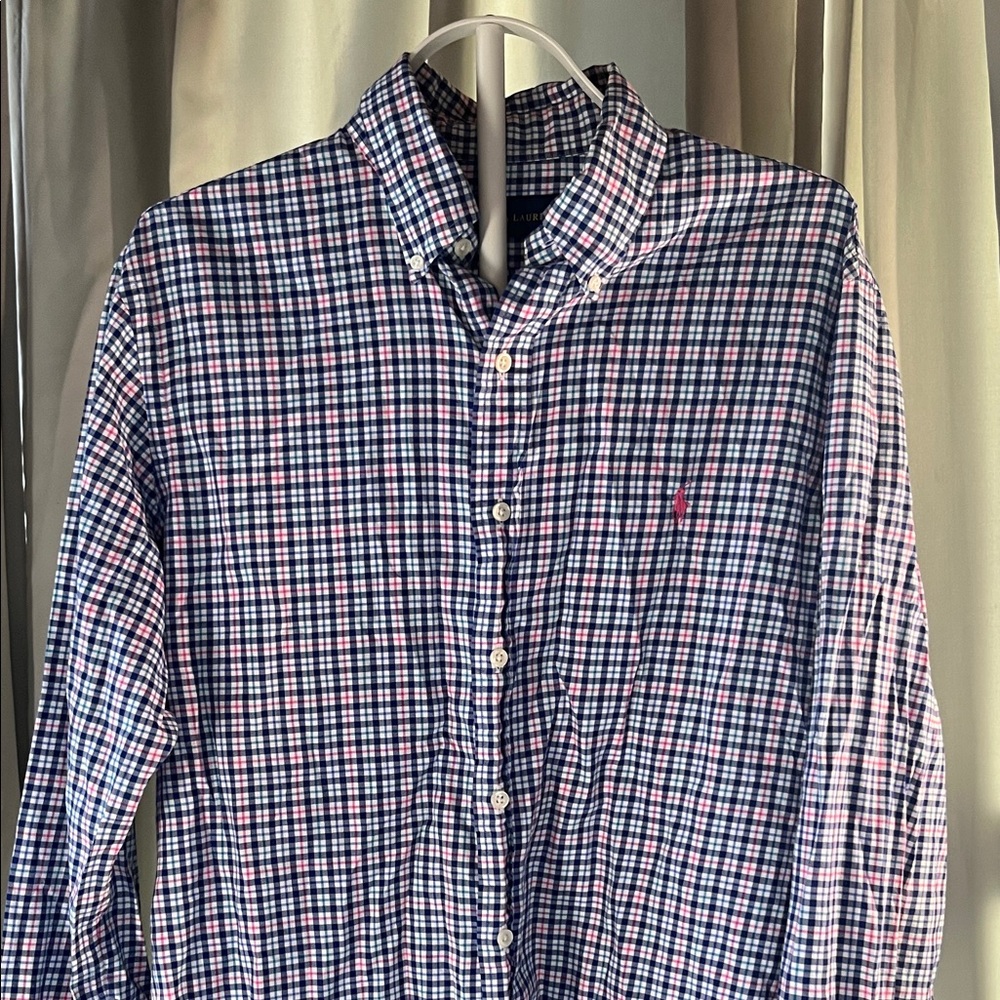 Ralph Lauren Blue and Pink Checkered Shirt